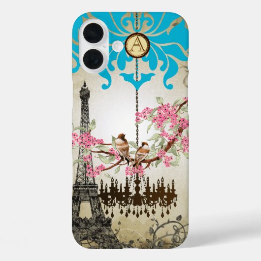 Monogram Cherry Blossom Bird Chandelier iPhone Case-Mate iPhone Case (Achterkant)