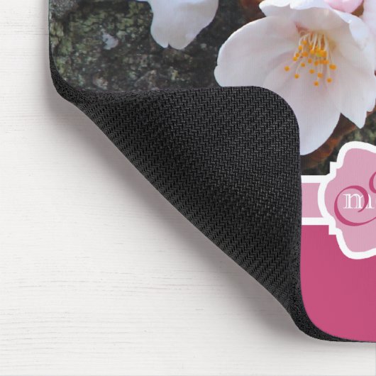 Monogram Cherry Blossom Sakura Blooming Tree Trunk Muismat (Hoek)