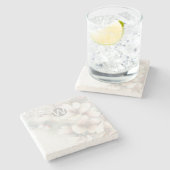 Monogram Cherry Blossom Stone Onderzetter (Zijkant)