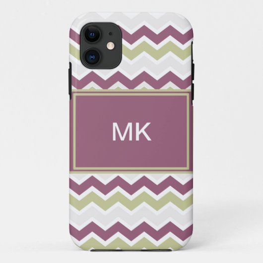 monogram Chevron Brick Case-Mate iPhone Case (Achterkant)