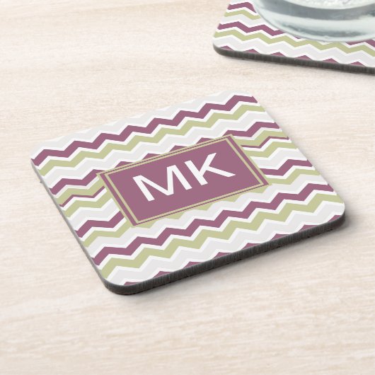 monogram Chevron Brick Drankjes Onderzetter (Linkerzijde)