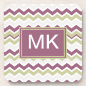 monogram Chevron Brick Drankjes Onderzetter (Voorkant)