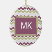 monogram Chevron Brick Keramisch Ornament (Rechts)