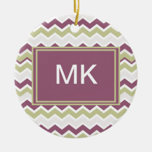 monogram Chevron Brick Keramisch Ornament