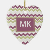 monogram Chevron Brick Keramisch Ornament (Rechts)