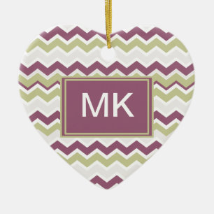 monogram Chevron Brick Keramisch Ornament