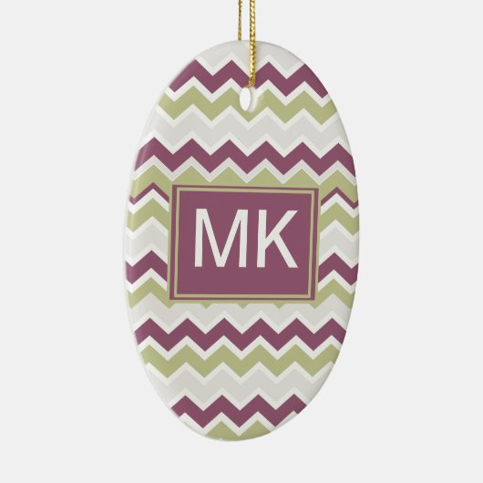 monogram Chevron Brick Keramisch Ornament (Rechts)