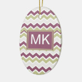 monogram Chevron Brick Keramisch Ornament (Links)