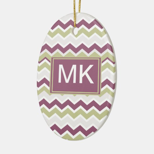 monogram Chevron Brick Keramisch Ornament (Links)