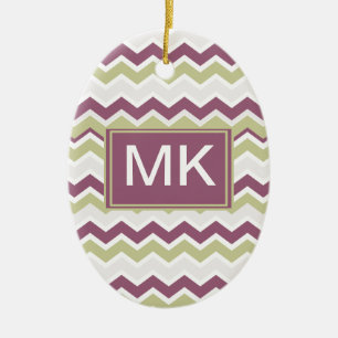 monogram Chevron Brick Keramisch Ornament