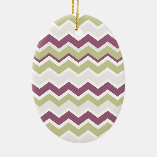 monogram Chevron Brick Keramisch Ornament (Achterkant)