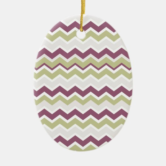 monogram Chevron Brick Keramisch Ornament (Voorkant)