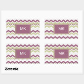 monogram Chevron Brick Rechthoekige Sticker (Vel)
