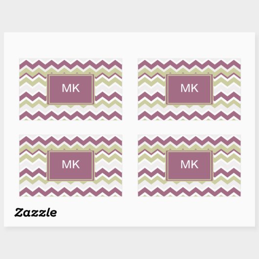 monogram Chevron Brick Rechthoekige Sticker (Vel)