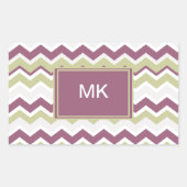 monogram Chevron Brick Rechthoekige Sticker (Voorkant)