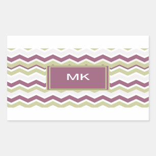 monogram Chevron Brick Rechthoekige Sticker