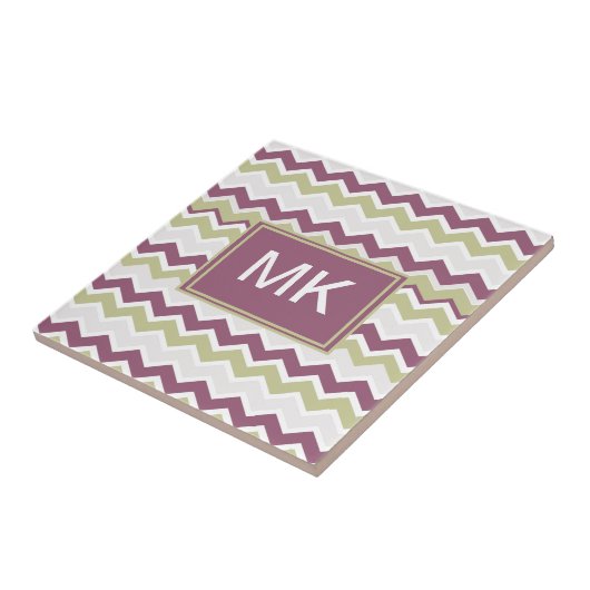 monogram Chevron Brick Tegeltje (Zijkant)
