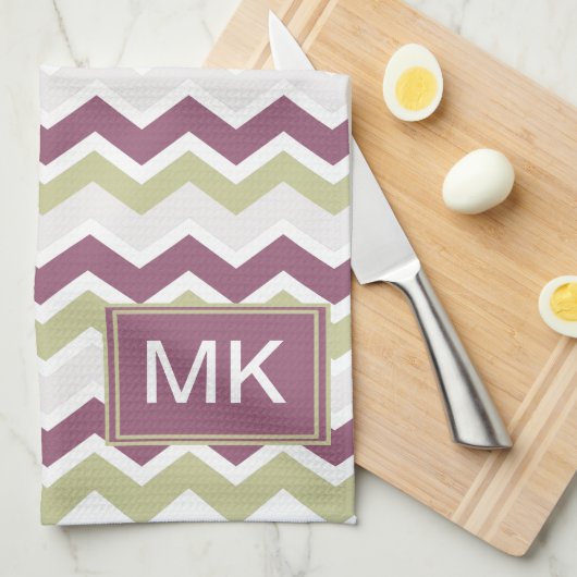 monogram Chevron Brick Theedoek (Quarter Fold)