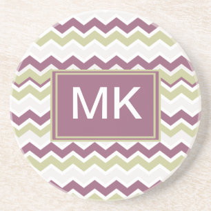 monogram Chevron Brick Zandsteen Onderzetter