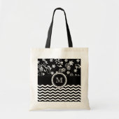 Monogram Chevron en Foral Pattern Canvas tas (Voorkant)