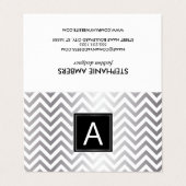 Monogram | Chevron Glitter | Gebeurtenisplanner Visitekaartje (Buitenkant ongevouwen)