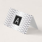 Monogram | Chevron Glitter | Gebeurtenisplanner Visitekaartje (Voorkant)