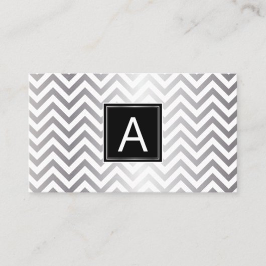 Monogram | Chevron Glitter | Gebeurtenisplanner Visitekaartje (Voorkant)