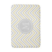 Monogram Chevron Gray and Gold Modern Bath Mat (Voorkant Verticaal)