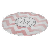 Monogram Chevron Insnijdirectie - roze grijs Snijplank (Hoek)