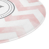 Monogram Chevron Insnijdirectie - roze grijs Snijplank (Hoek)