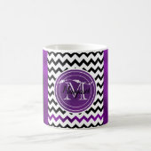 Monogram Chevron Pattern Black en Paarse olie Koffiemok (Center)