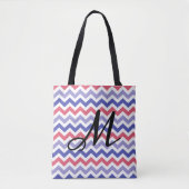 Monogram Chevron Pattern Tote Bag (Voorkant)