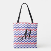 Monogram Chevron Pattern Tote Bag (Achterkant)