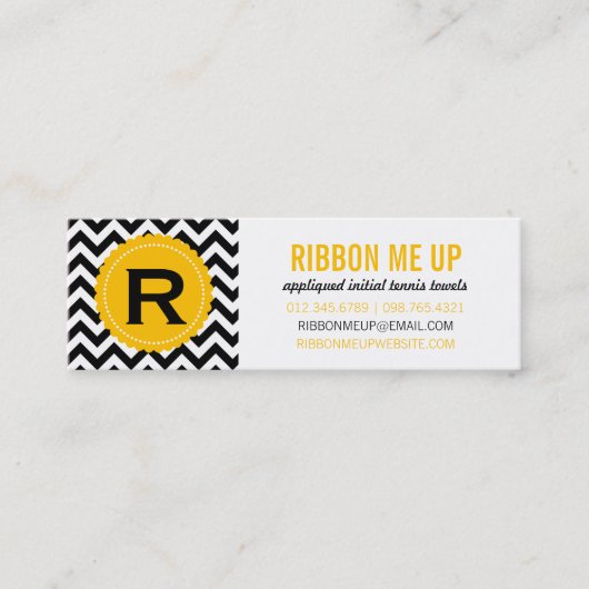 Monogram Chevron Pattern Visitekaartjes (Voorkant)