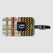 monogram chevron stripes bagagelabel (Voorkant (horizontaal))