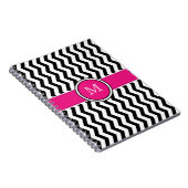 Monogram Chevron Stripes met roze spirale laptop Notitieboek (Rechterzijde)