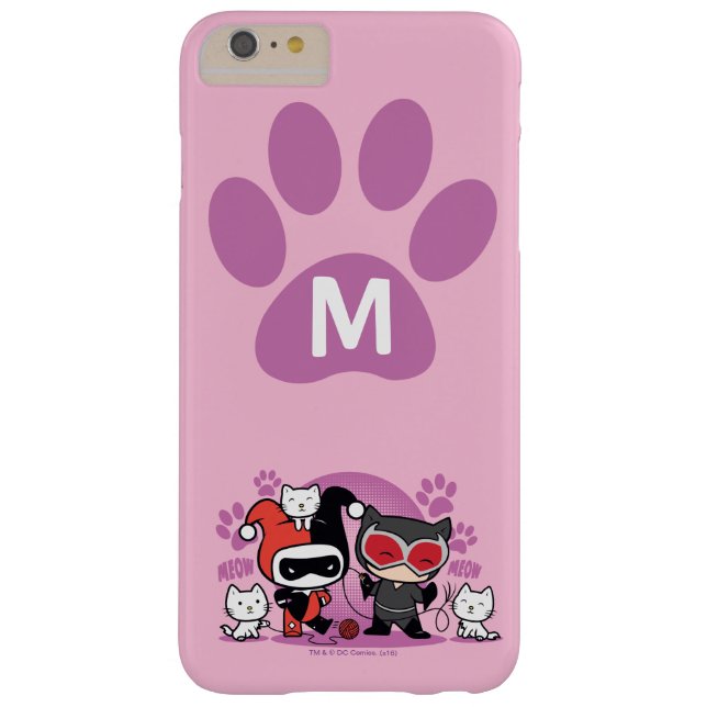 Monogram Chibi Harley Quinn en Catoman met katten Case-Mate iPhone Case (Achterkant)