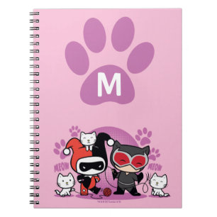 Monogram Chibi Harley Quinn en Catoman met katten Notitieboek