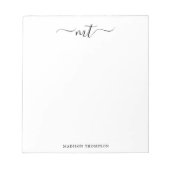 Monogram Chic Black Stationery Notitieblok (Voorkant)