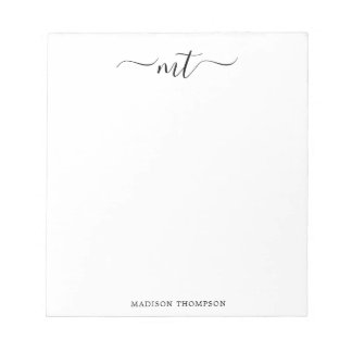 Monogram Chic Black Stationery Notitieblok