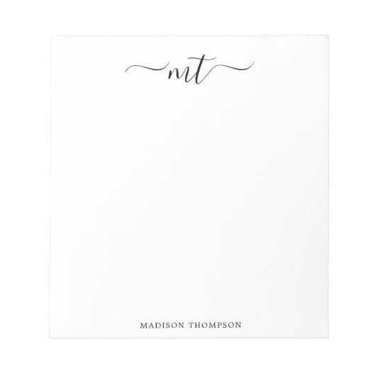 Monogram Chic Black Stationery Notitieblok (Voorkant)
