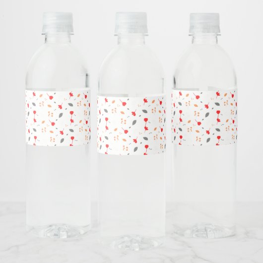 Monogram Chic Bloem Feest Benodigdheden Waterfles Etiket (Flessen)