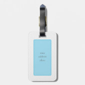 Monogram Chic Blue Electric Guitar Yellow Stripes Bagagelabel (Achterkant verticaal)
