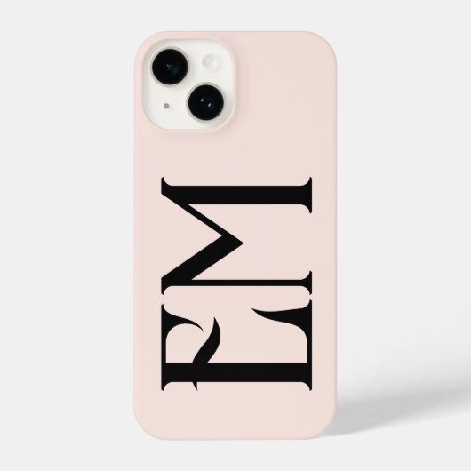 Monogram  Chic Blush Pink iPhone Hoesje (Achterkant)