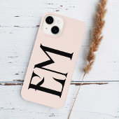 Monogram  Chic Blush Pink iPhone Hoesje