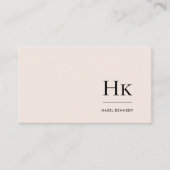 Monogram | Chic Blush Roze Eenvoudige Elegant Clas Visitekaartje (Voorkant)
