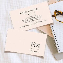 Monogram | Chic Blush Roze Eenvoudige Elegant Clas Visitekaartje