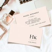 Monogram | Chic Blush Roze Eenvoudige Elegant Clas Visitekaartje