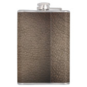 Monogram Chic Bruin Leren Naam Schrift Modern Heupfles (Achterkant)