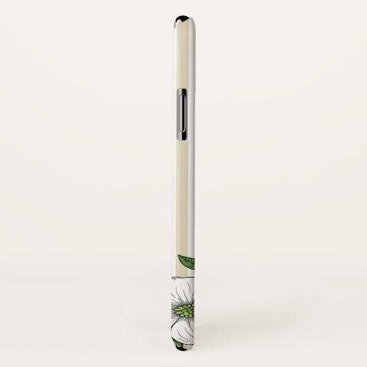 Monogram Chic Dogwood Blossom & Stripes Case-Mate iPhone Case (Achterkant / rechts)